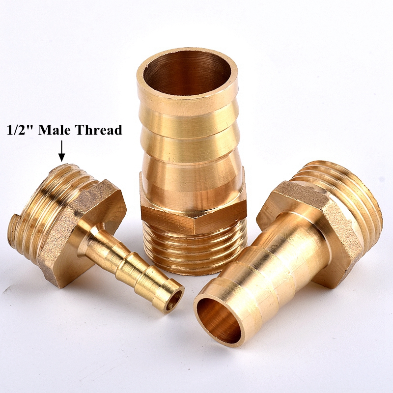 1/2” Male Thread To 6~25mm Brass Pipe Fittings Hose Connector, Garden Watering Irrigation Pagoda Joint Copper Coupler Adapter