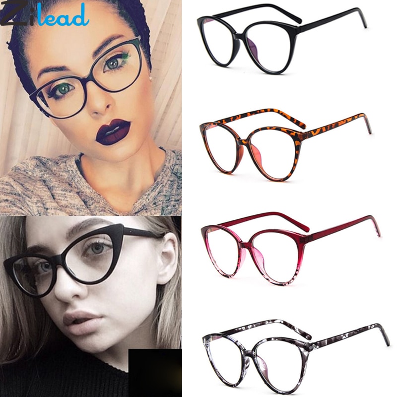 Zilead Retro Cat Eye Clear Lens Spectacle Frame Brand Women Blue-ray Optical Eyewear Frame Myopia Lens Frame Plain Glasses