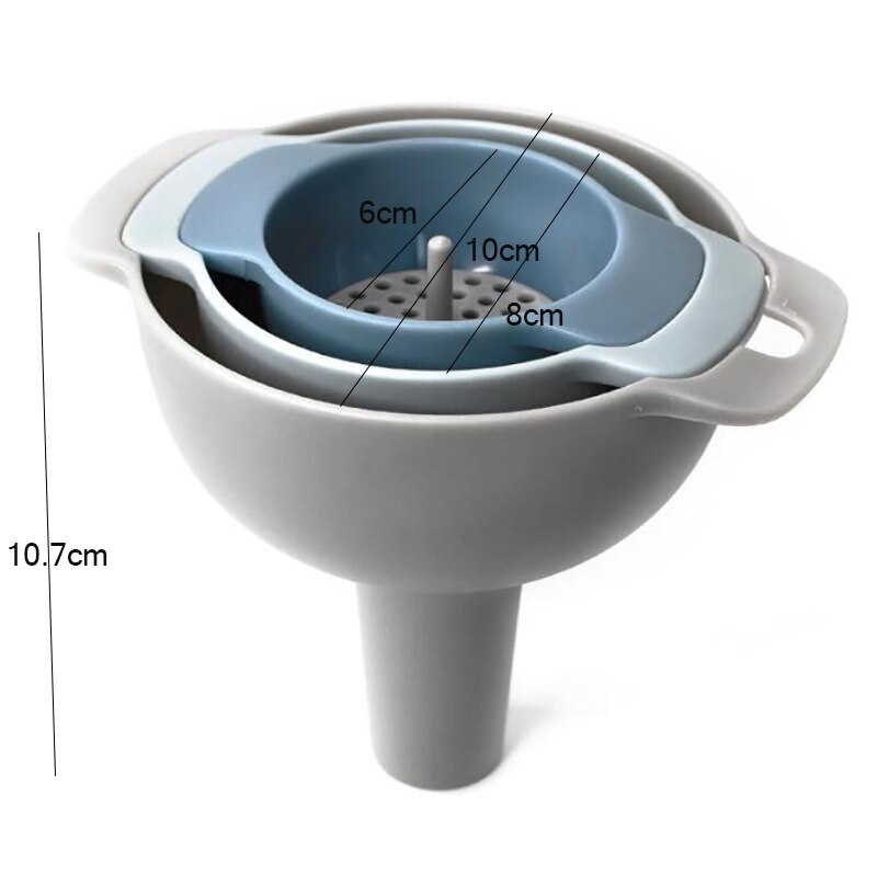 Conjunto de embudo multifunción cuatro en uno pequeño mediano grande embudo líquido plástico aceite embudo Juego de Herramientas de cocina
