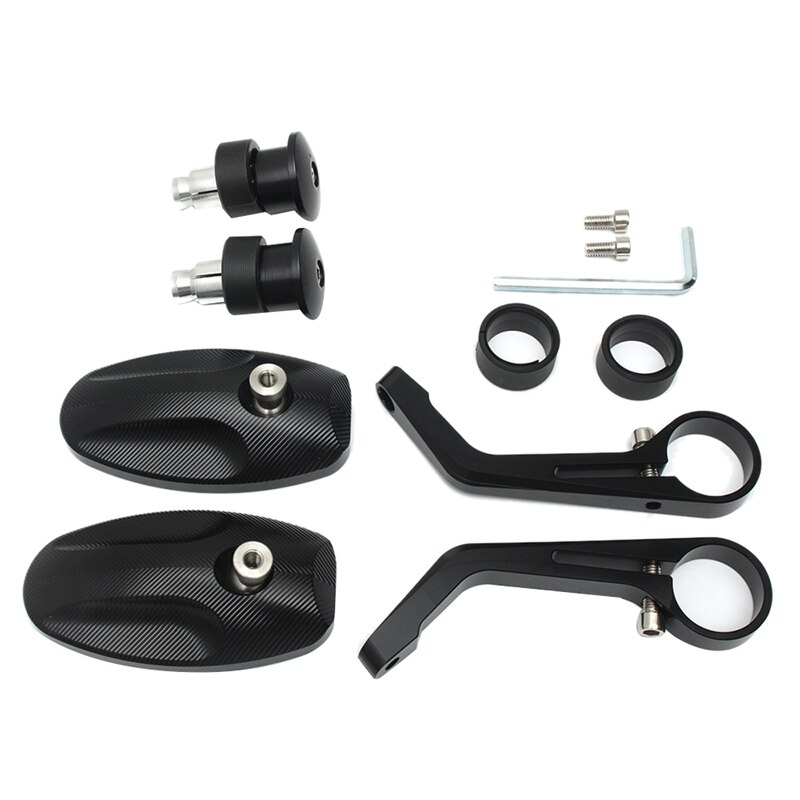 2Pcs 7/8 22Mm CNC Motorcycle Universal Bar End Black Rearview Side Mirror for Triumph Speed Triple Motorcycle Accessories