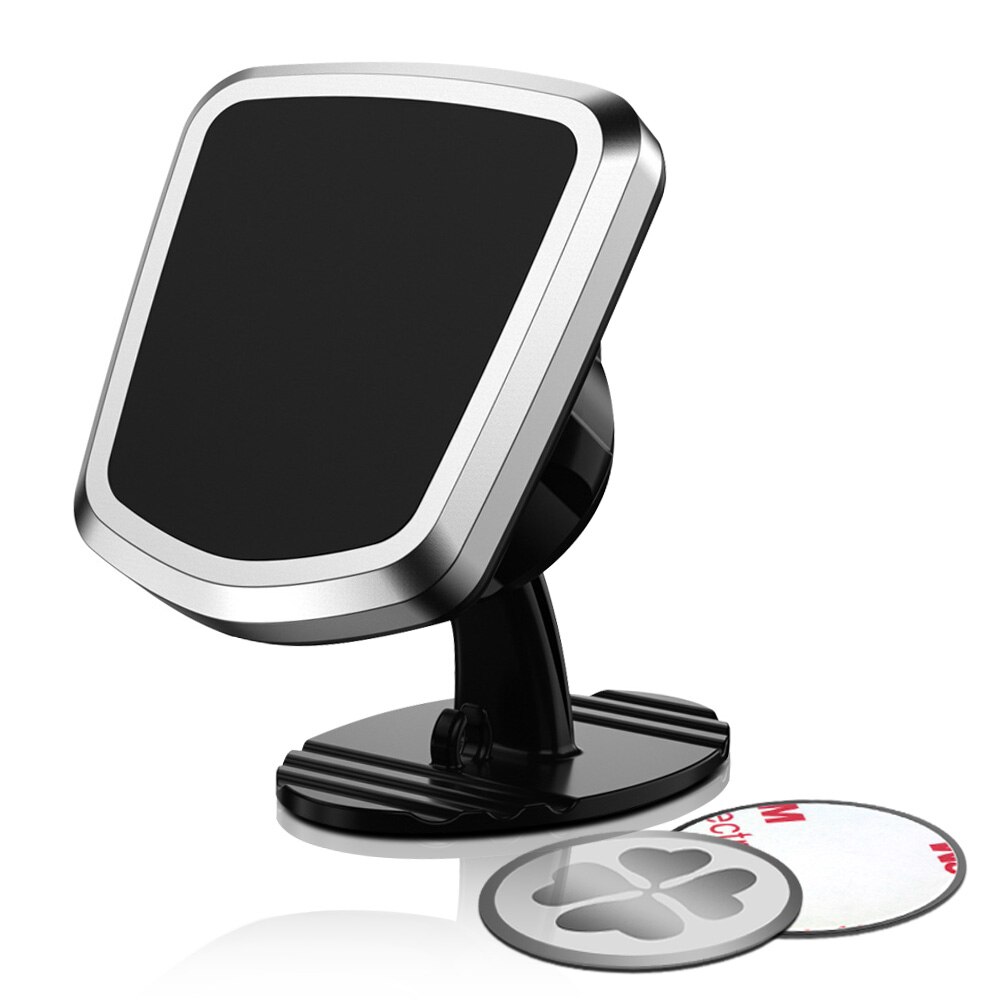 FONKEN All Terrain Magnetische Auto Telefoon Houder Voor Telefoon Buigen Sticker Base Stand Universele Bureau 360 Magneet Mobiele Beugel: Silver phone holder