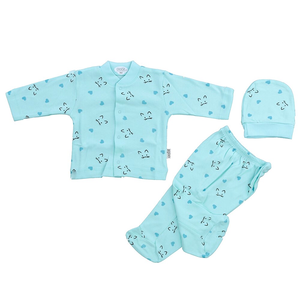 Baby Pyjama Jurk Kleding Voor Meisjes Jongens Nachtkleding Kinderen Nachtkleding Pasgeboren Sets Badjas 0-3 Maand Vier Seizoen katoen: Sky Blue