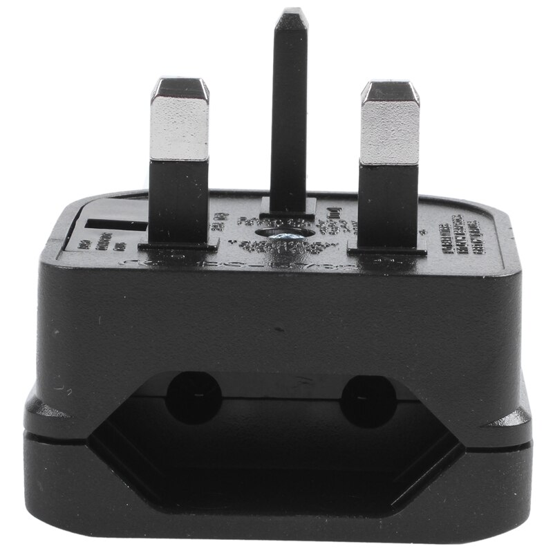 Euro 2 Pin to 3 Pin Converter Plug Adapter Black