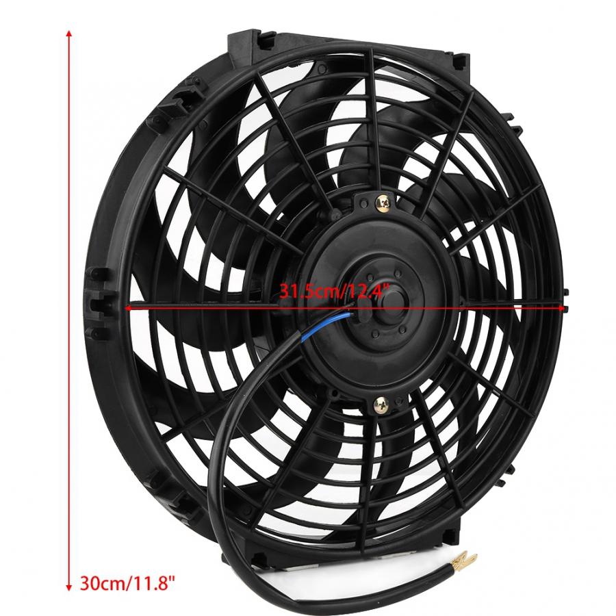 12 inch 12V 80W Electric Radiator Intercooler Car Engine Radiator Oil Cooler Cooling Fan Push Pull Universal Car Slim Cooler