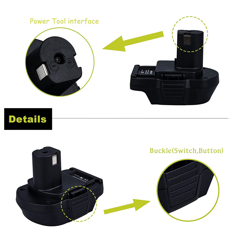 Batteri adapter konverter til makita 18v lxt  bl1860b/bl1860/bl1850b/bl1850/bl1840/bl1830b/bl1830/bl1820/bl1815 to ryobi li-ion