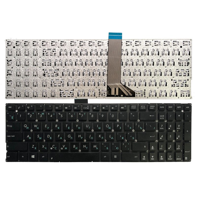 Russisk tastatur til asus  x553 x553m x553ma k553m k553ma f553m f553ma sort ru bærbar tastatur