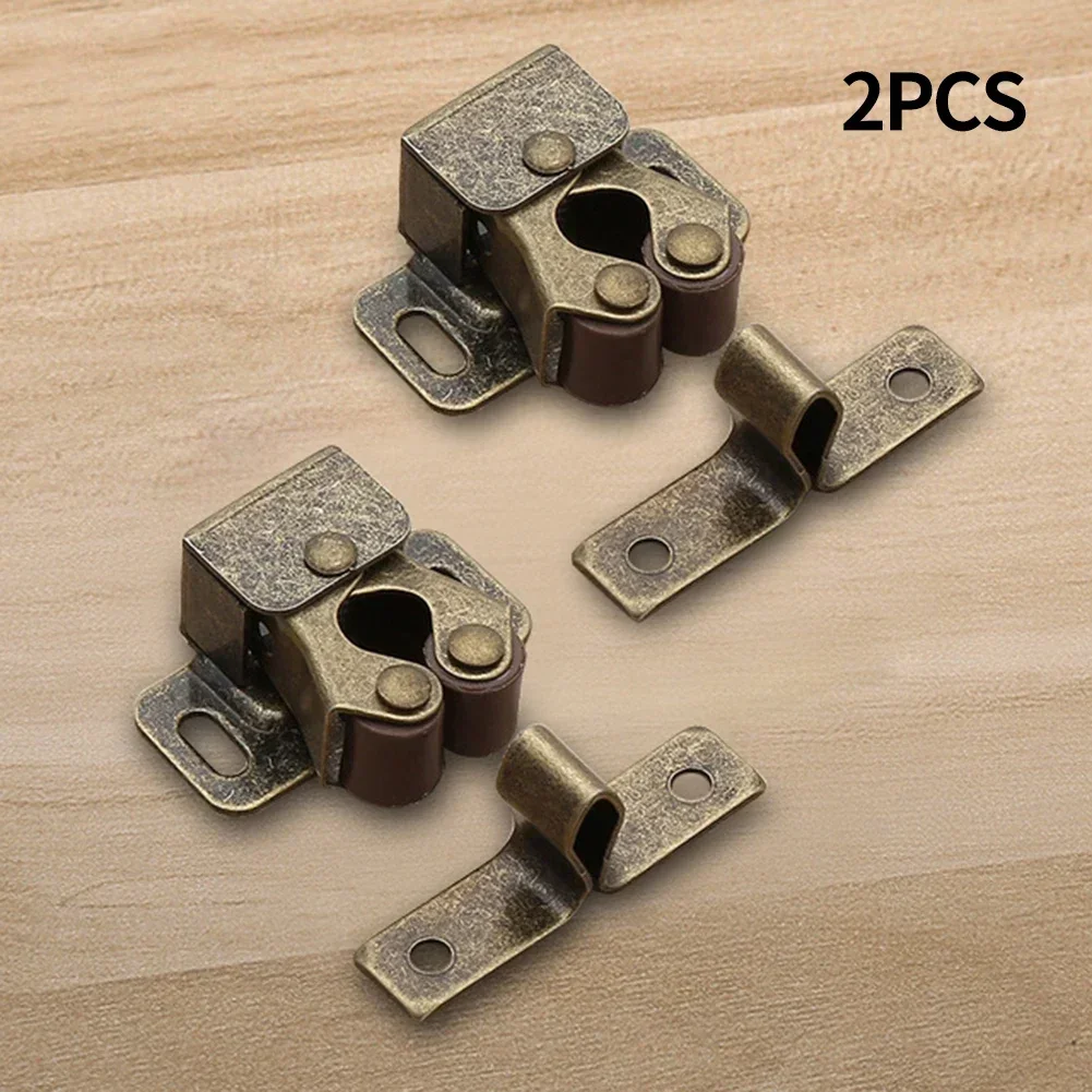 2X Iron Cabinet Locks Push To Close System For Cabinets Drawers Universal Self-closing Chests Drawers Home Improvement Hardware: Greyish Brown