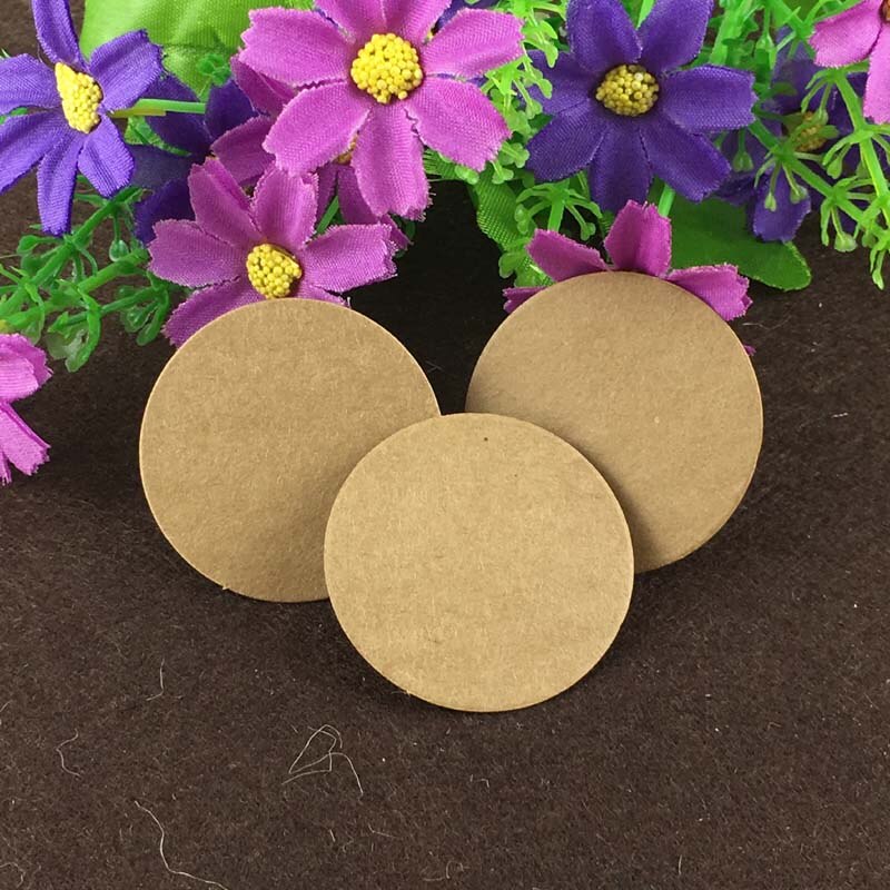 200 unids/lote de etiquetas redondas de cartón para ropa, papel de para embalaje en blanco, etiquetas redondas de diy, 4x4 cm