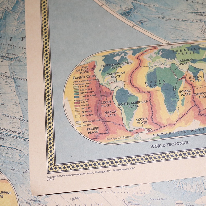 English world map 2 Pcs Business office decorative painting Wall decoration map poster world map 72.5*51.5cm