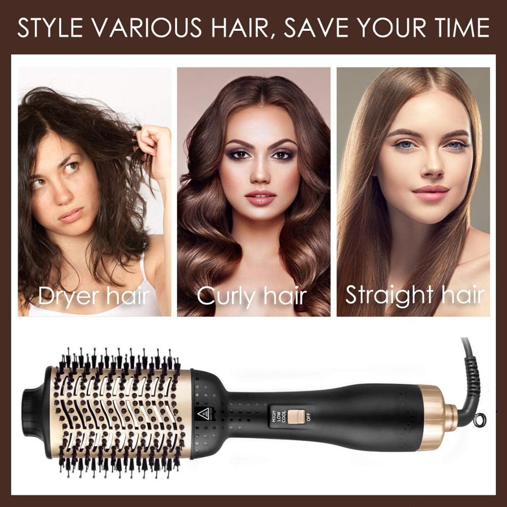 Cepillo de aire , voluminizador de secador de pelo de un paso 4 en 1 mejora antiescaldado salón iónico negativo alisador de pelo cepillo