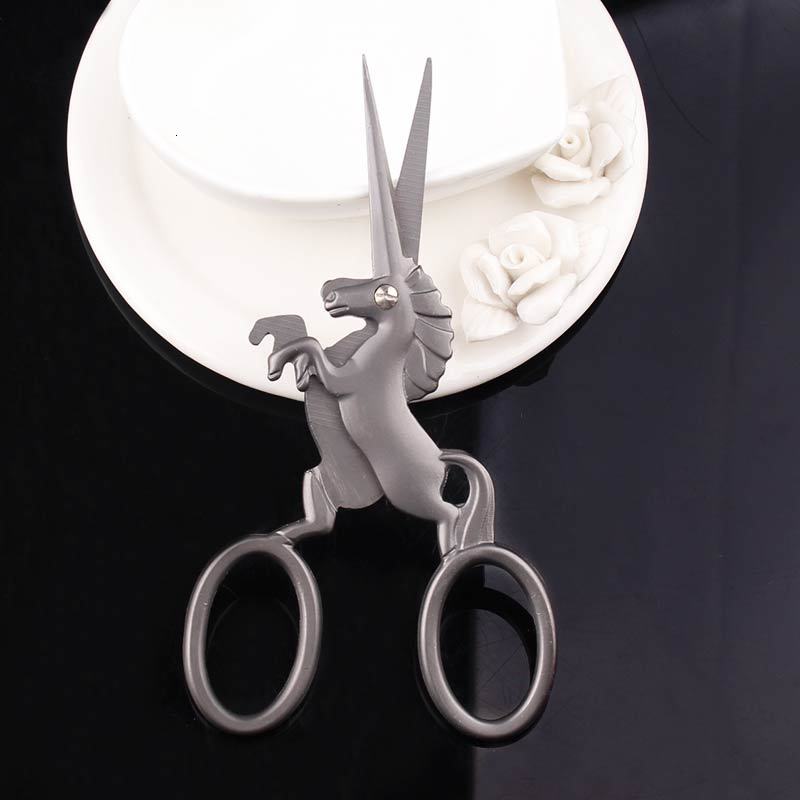 Artesanías Retro unicornio tijeras de coser europeas para el arte del bordado Cruz artesanía Sastre tijeras de bordado DIY