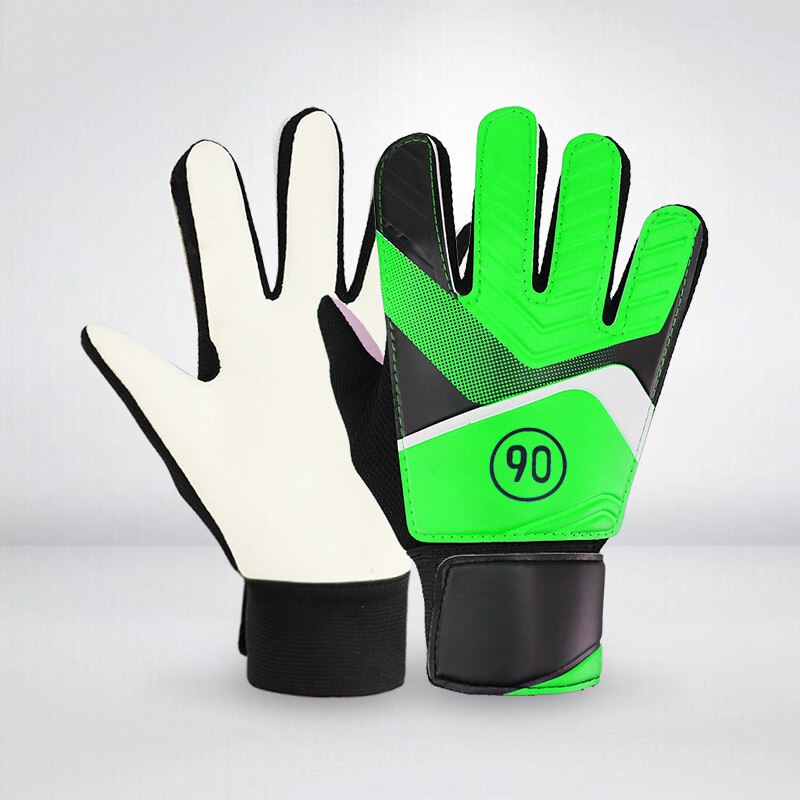 Guantes de dedo completo para niños y adolescentes, manoplas antideslizantes para Portero De Fútbol HB88, 1 par: green / Size 6