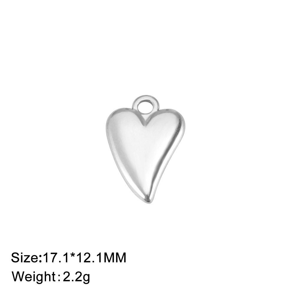 EUEAVAN-5 unids/lote de abalorios de acero inoxidable, collar con colgante de amor y corazón, suministros de fabricación de joyería DIY para mujer, hechos a mano al por mayor: Plata / COLOR ORO ROSADO