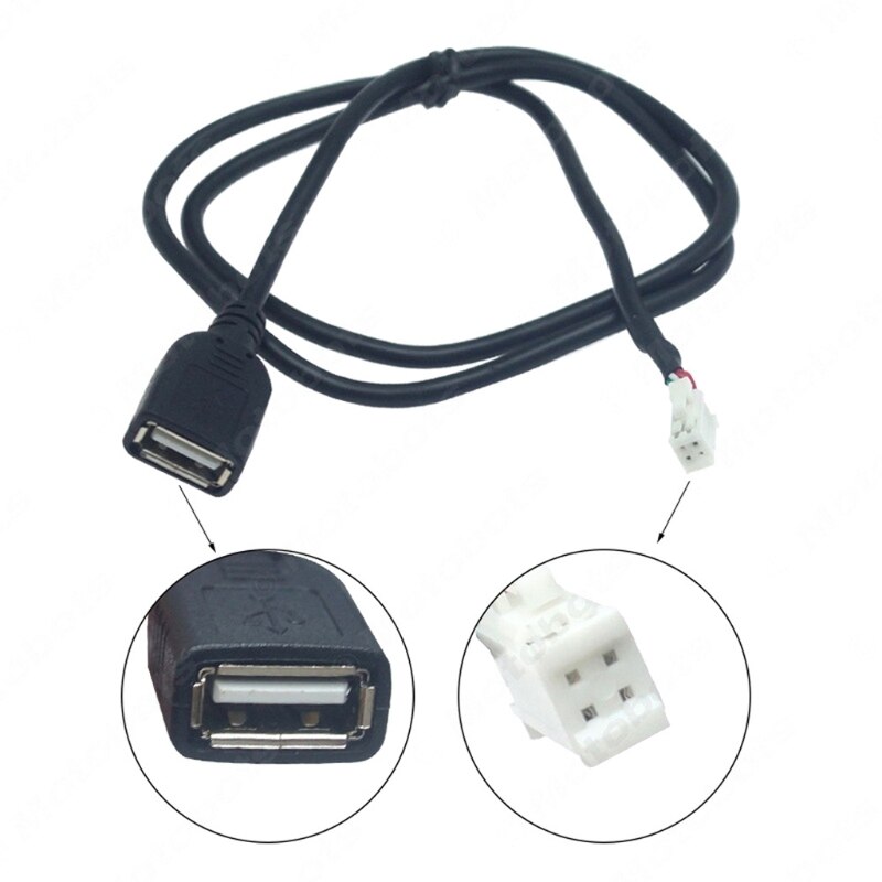 Conector de cable USB para Radio estéreo de coche, adaptador USB de 1M, 4 pines + 6 pines, 2 unidades, W91F