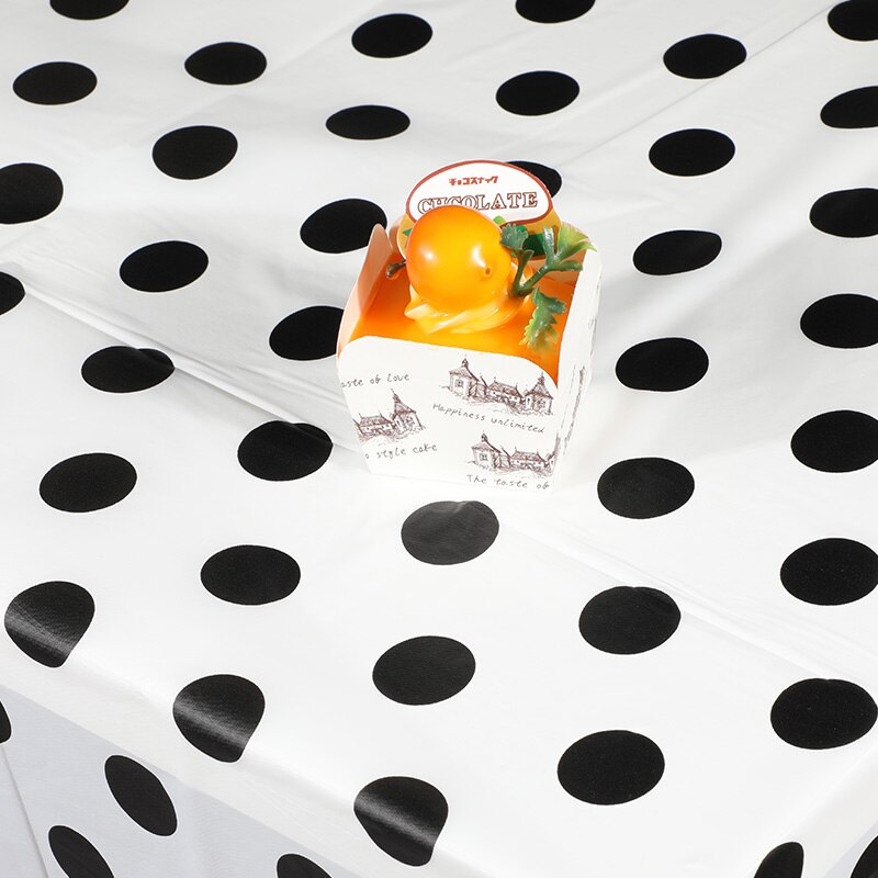 Mantel de PE desechable D & Z 1 ud. Cubierta de mesa de Picnic impermeable de punto negro molido blanco