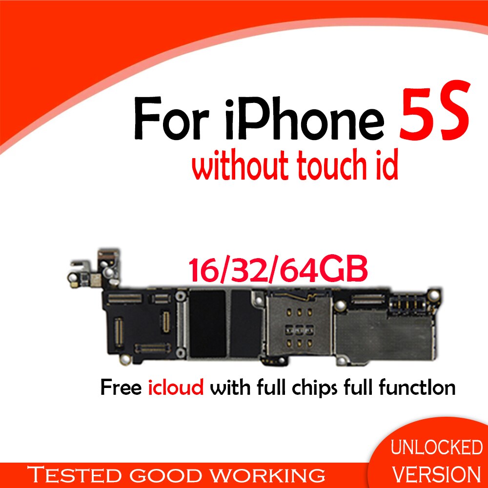 16GB /32GB/64GB for iphone 5S Motherboard with IOS System,Original unlocked for iphone 5S Mainboard with Full Chips