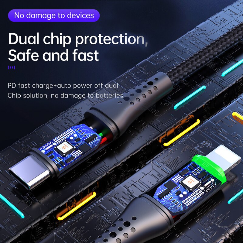 Mcdodo 36W USB typ C PD automatyczny odłącz kabel dla iPhone błyskawica 11 zawodowiec Max X XR XS Max 8 7 szybkie ładowanie USB C doprowadziło kabel danych