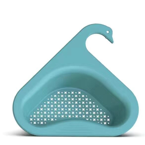 Dreieckige Waschbecken Sieb Drain Küche Korb Saugnapf Waschbecken Filter Regal Obst Gemüse Abtropffläche Schwamm Rack Storage Tool: BLUE