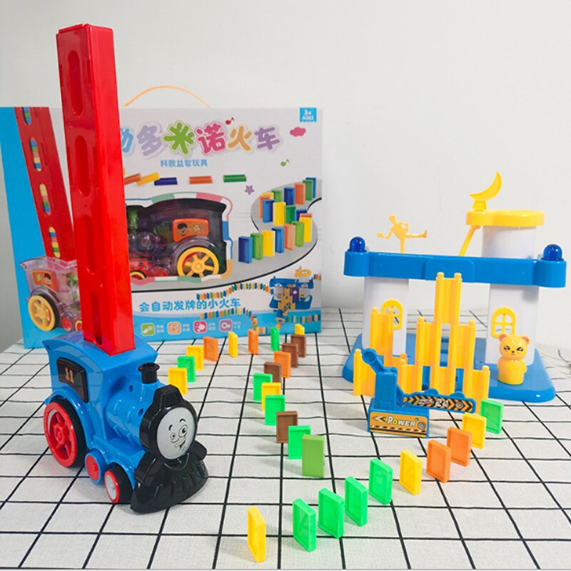 80Pcs Domino Elektrische Domino Auto Trein Model Automatische Set Up Kleurrijke Plastic Domino Speelgoed Kerstcadeau Game Voor Jongen kids: 120pc set 3