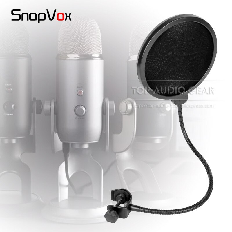 Winddichter windschutz-popfilter für blue yeti und yeti pro mikrofon, schwanenhals-windschutz, aufnahmemikrofon-windschutz