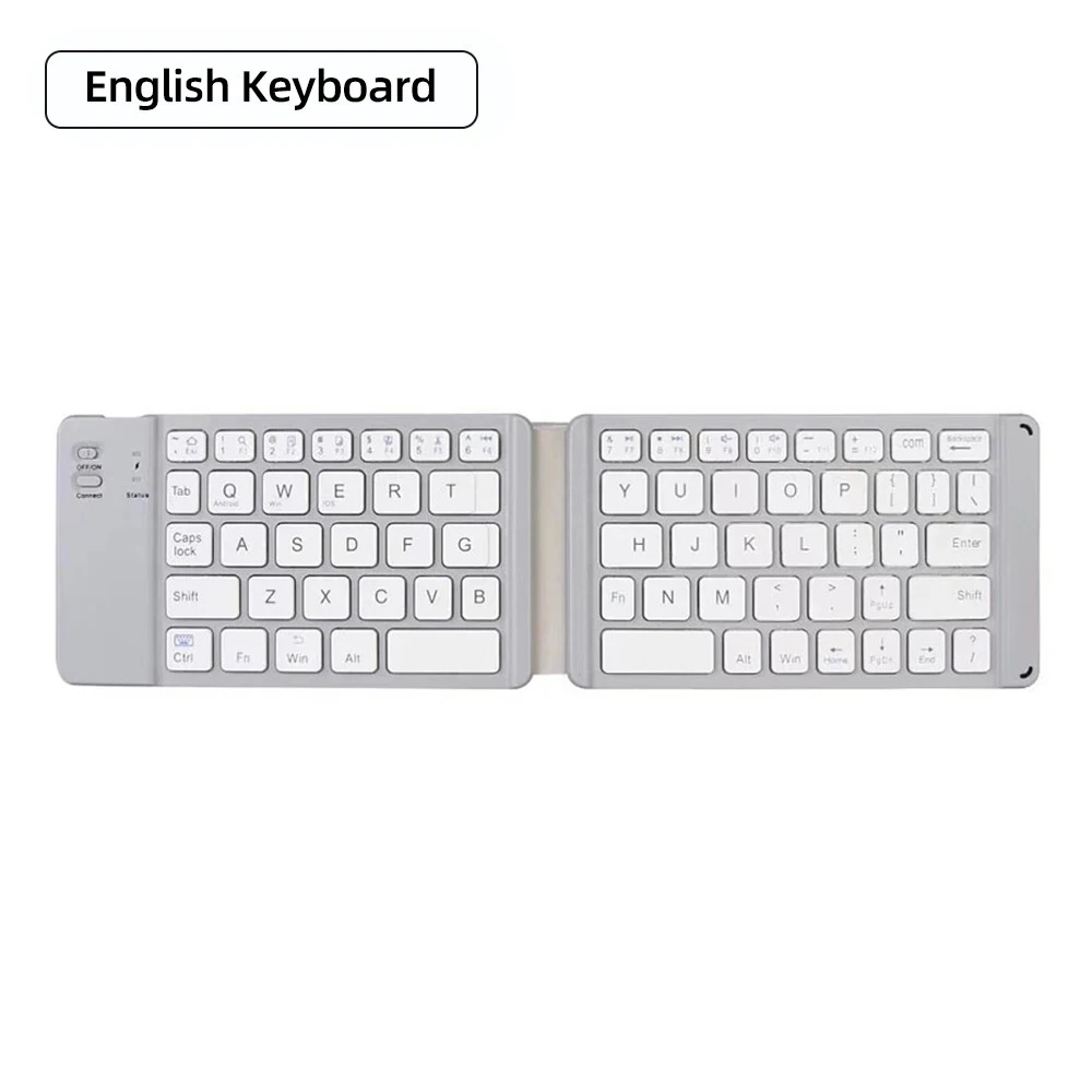 Bluetooth Folding Keyboard With Touchpad For IOS Android Windows Office Mini Wireless Keyboard Storage Three Systems Universal: BROWN