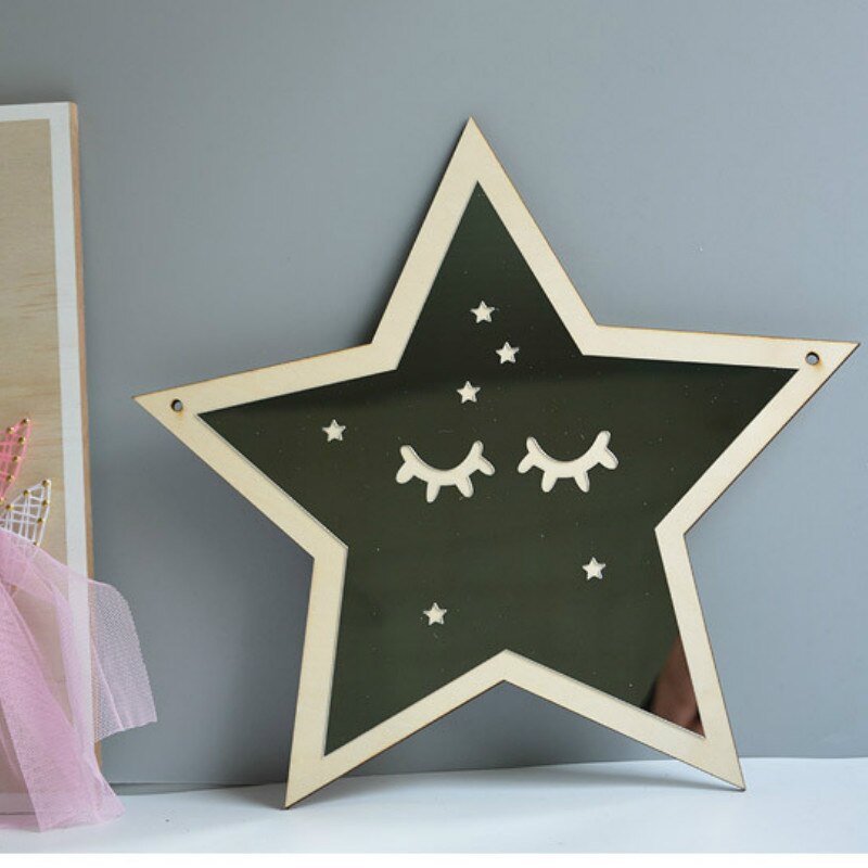 Children's Cartoon Decorative Mirror Bathroom Baby Room Cute Wood Acrylic Frame Home Art Wall Decoration