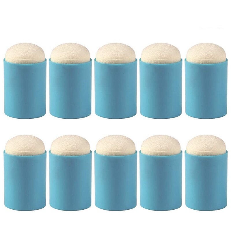10Pcs Finger Sponge Daubers Painting Ink Pad Stamping Brush Craft Case Art Tool with Box Scrapbooking DIY Crafts: blue