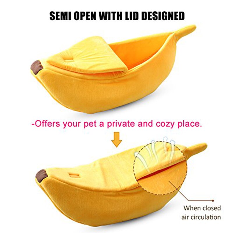 Cat Bed Banana Shape Pet Dog Beds Warm House Mat Durable Kennel Doggy Puppy Cushion Basket Portable Dog Cat Supplies Soft Sofa