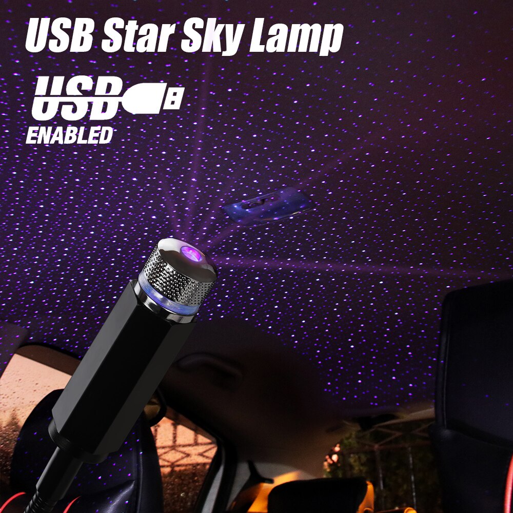 Auto Dak Usb Star Sky Lamp Plafond Blauw Paars Licht Thuis Party Lights Romantische Usb Nachtlampje Sfeer Led Projector
