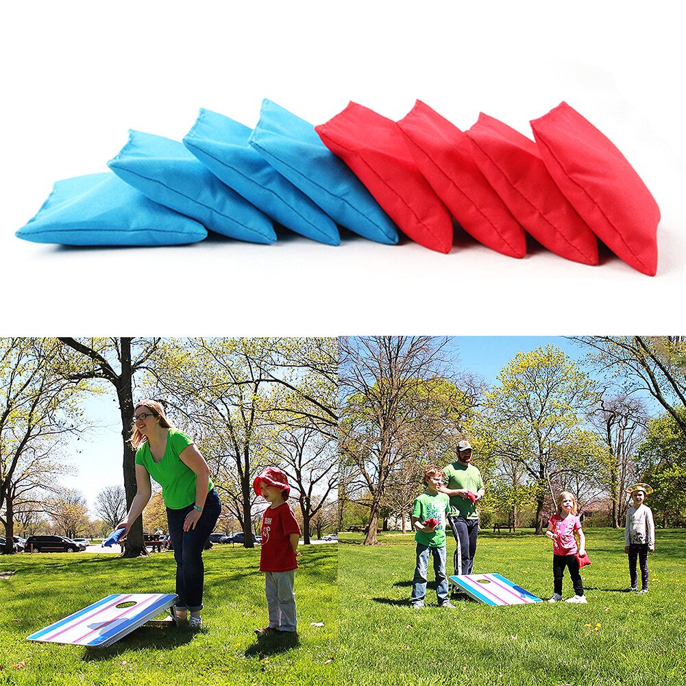 8 Stuks 10X10Cm Cornhole Zitzakken Set Corn Gevuld Cornhole Doek Zakken Training Apparatuur Voor Buiten Maïs gat Gooien Spel