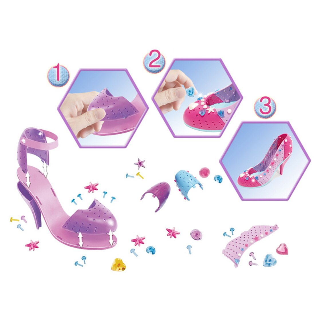 Rowsfire 1 Set Children DIY High Heels Pretend Playset Without Shoe Rack Girls Beauty & Toys