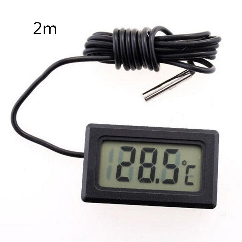 Digital LCD Thermometer Temperature Gauge Aquarium Thermometer with Probe: black wired 2M