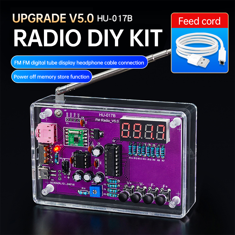 RDA5807S TDA2822 HU-017A/HU-017AB zestaw radiowy 87-108MHz STC15W RDA5807 FM Elektroniczne części do DIY do komponentu elektronicznego
