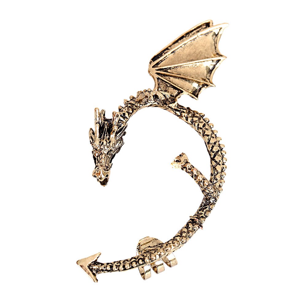 1PC Jewelry Earrings Punk Hiphop Dragon Long Ear Cuff Earrings Jackets For Women Men EJ002