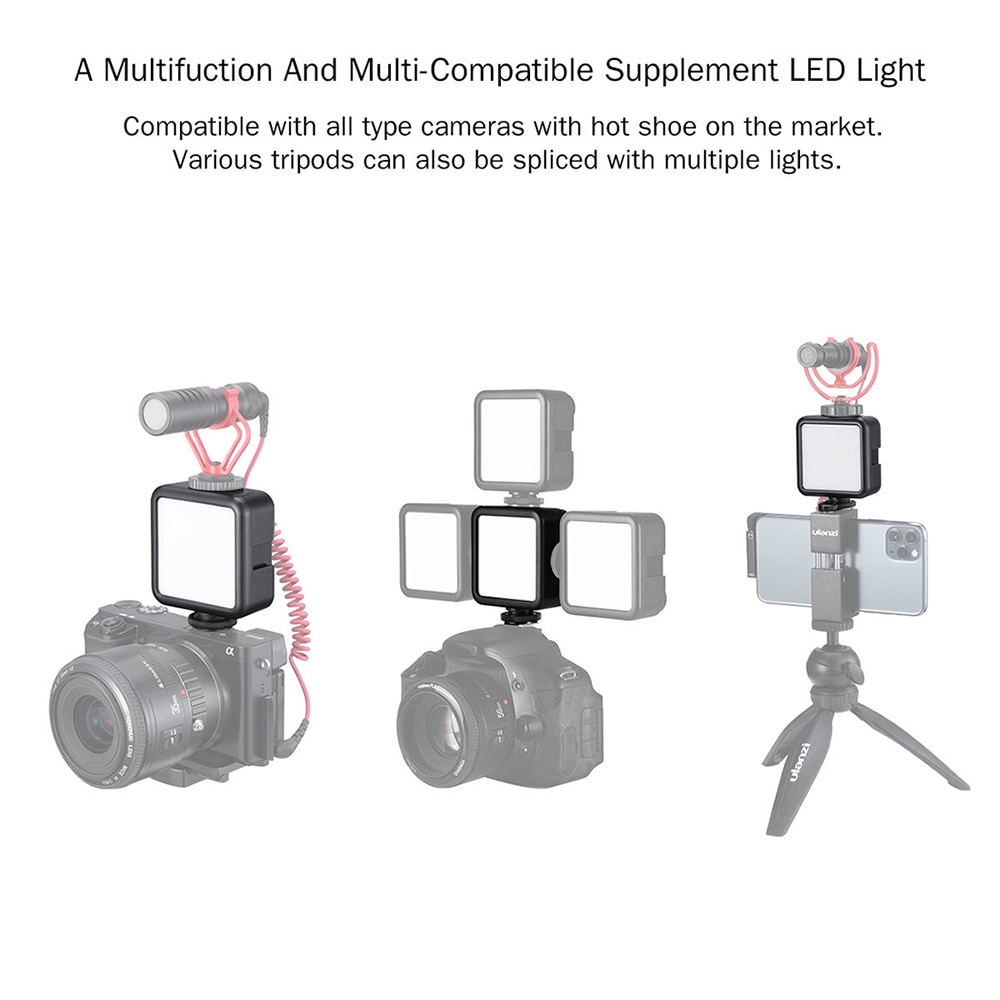 Ulanzi VL49 6W Mini LED Video Licht Gebaut-in 2000mAh Batterie 5500K Fotografische Beleuchtung für Canon nikon Sony DSLR Kamera