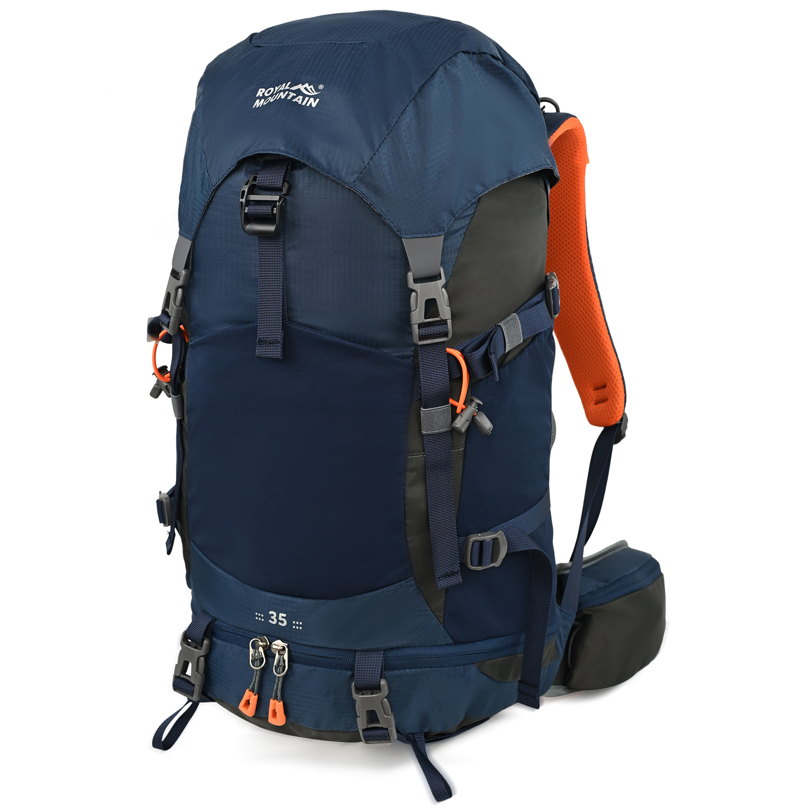 35L Camping Backpack Travel Bag For Men Large Capacity Outdoor Sport Trekking Hiking Mountaineering Shoulder Bag with Rain Cover: dark blue