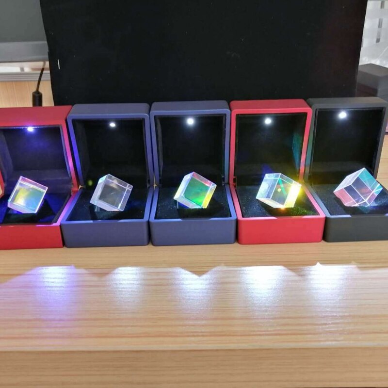 Prisme de couleur carré, prisme collecteur de couleurs, Cube à 6 côtés avec boîte à lumière