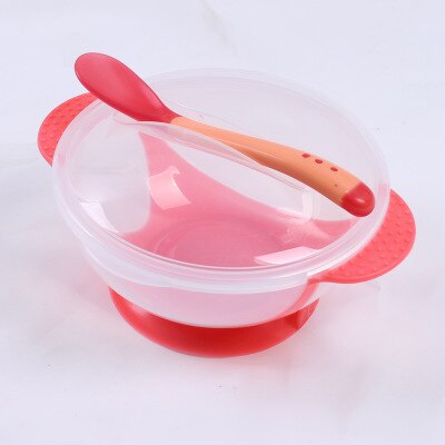 Bol anti-renversement pour bébé, modèle universel en forme gyroscope, pratique et spécialement pour enfant, se balance et tourne à 360°, matière alimentaire, vaisselle pour tout-petits: Red Cover
