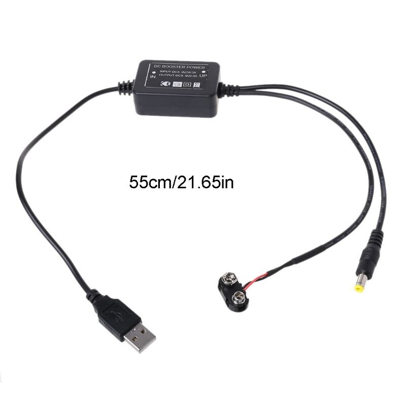 9V Battery Eliminator USB 5V Boost to 9V Cable for Multimeter Microphone Router
