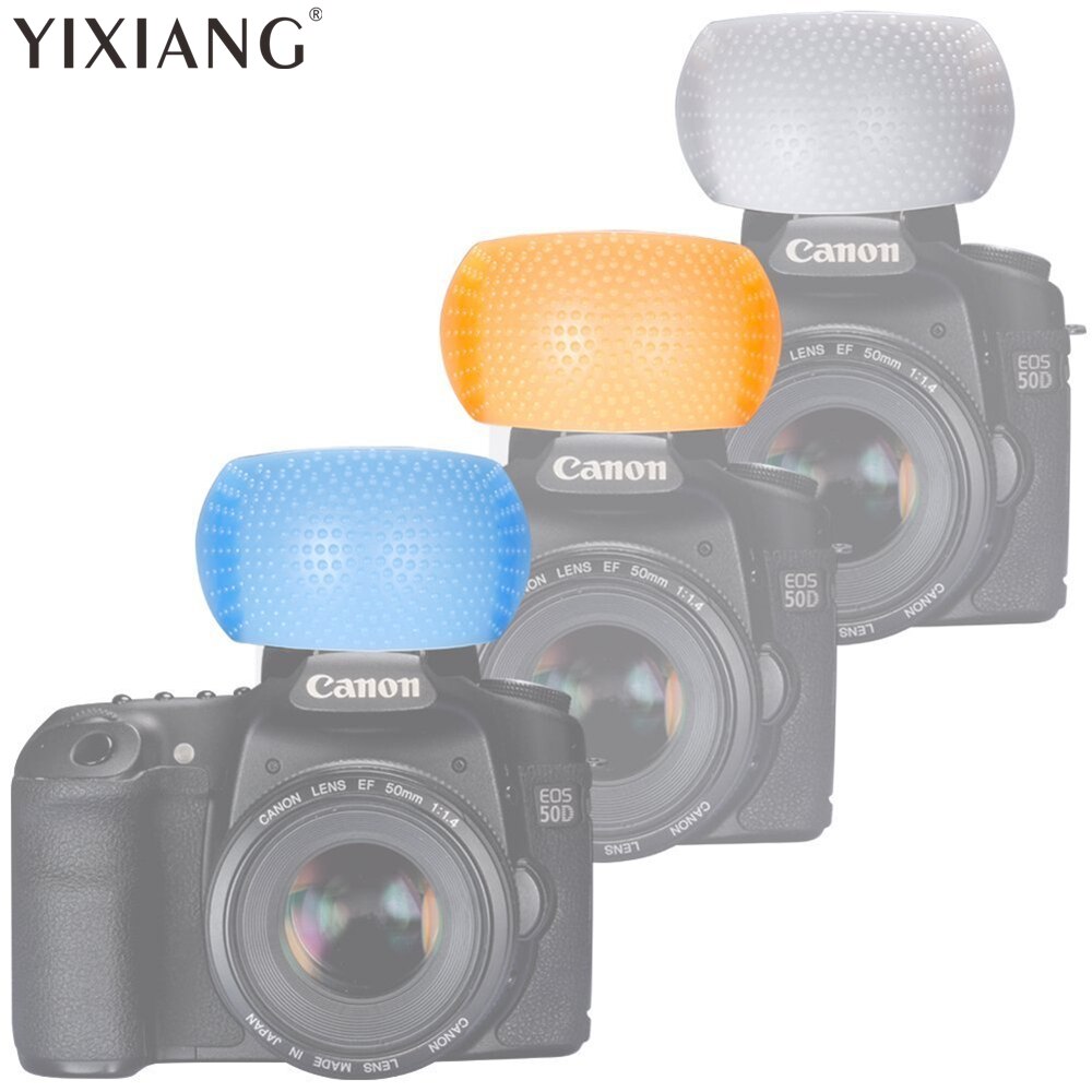 YIXIANG 1Set 3 Kleuren Pop-Up Flash Camera Diffuser Cover voor Canon Nikon