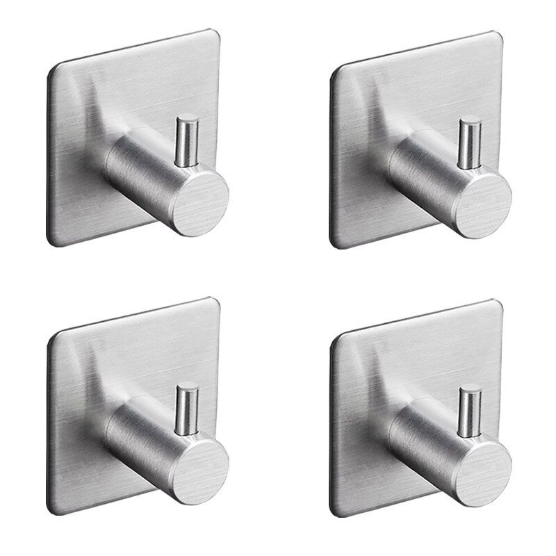 Juego de ganchos de acero inoxidable para bata de baño, gancho negro para colgar ropa, toalla, accesorios de baño, 4 unids/set