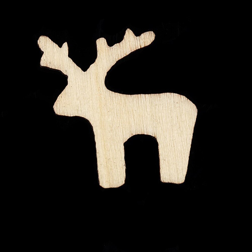 50Pcs DIY Christmas Tree Snowflake Star Hanging Wooden Ornaments Table Craft Xmas Christmas Decorations