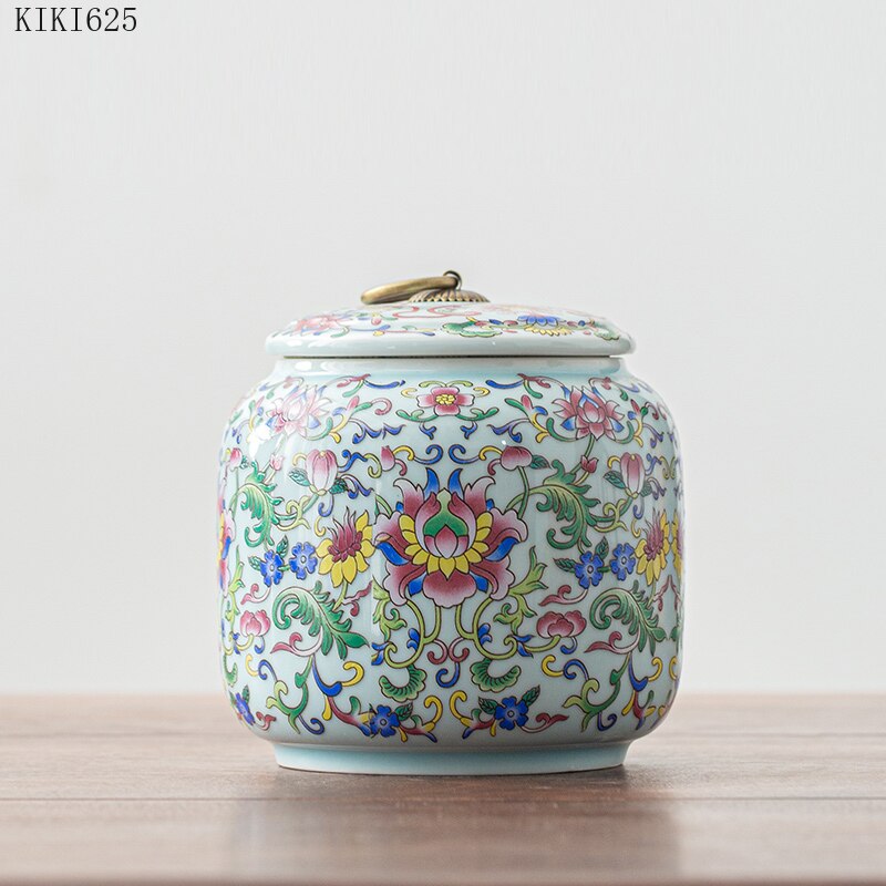 Chinese Style Blue and White Porcelain Tea Box Home Candy Nut Sealed Storage Jar Ceramic Candy Storage Jar Home Decor