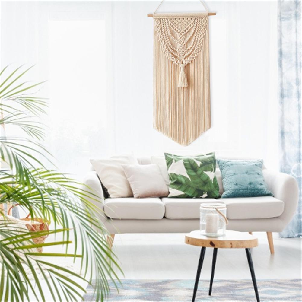 Vegg makrame elegant bohem bomull tau vevd billedvev hjem vegg bryllup rom dekorasjon makrame veggheng