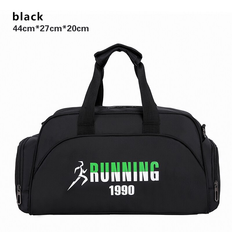 Logo Gedrukt Mens Tote Tas Voor Sport Gym Paar Yoga Fitness Tassen Training Reizen Handtas Plunjezakken Bagage Met Schoenen pouch: S black 44X27X20 cm