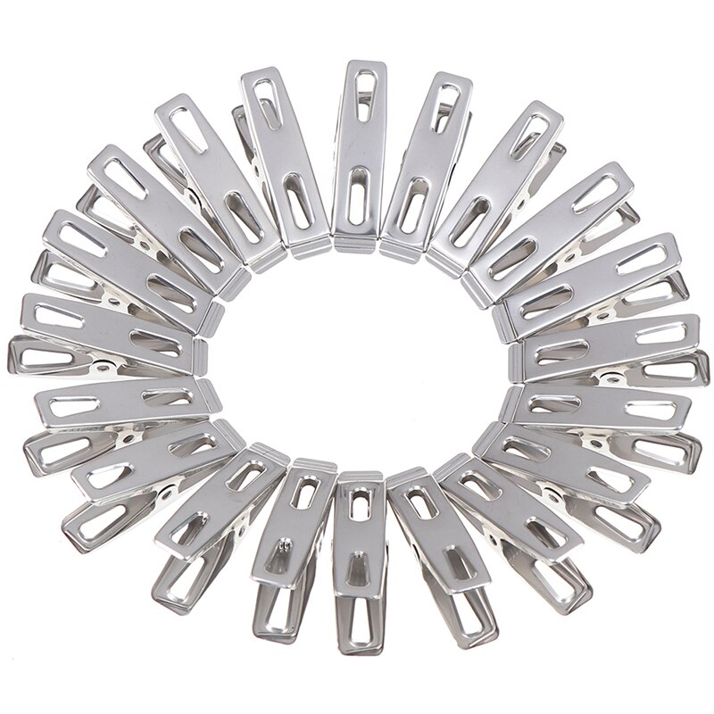 20pcs Stainless Steel Towel Clothes Pegs Clip Hang Pins Laundry Clamps Windproof D3 Hanging Clothes Kitchen Bathroom Organizer