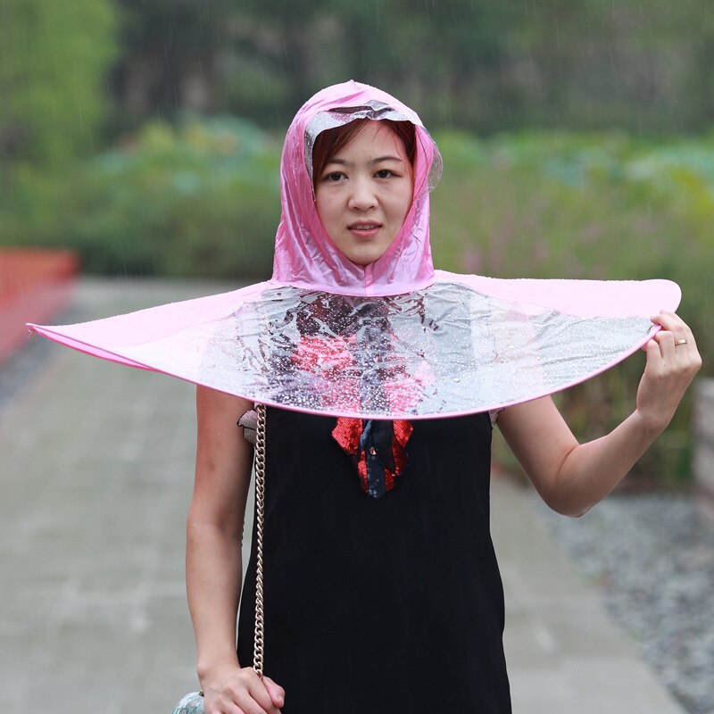 1Pcs Universele Regenjas Paraplu Hoofddeksels Hoed Cap Opvouwbare Paraplu Outdoor Vissen Golf Kind Volwassen Regen Jas Cover