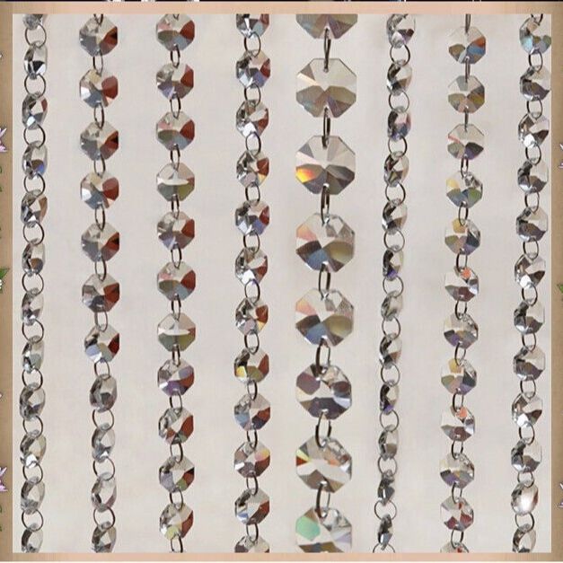 33ft krans hengende sikkerhet akryl krystall tråd perle gardin diamant kjeder fest tre xms ornament