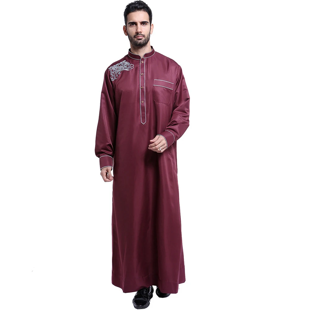 Traditionele Moslim Mannen Jubba Thobe Islam Kleding Ramadan Abaya Thawb Lange Gewaad Saudi Musulmane Caftan Jubah Dubai Arabische Jurk