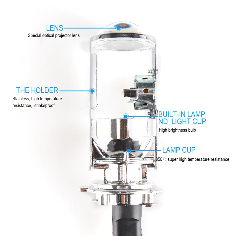 AILEO car modeling 6000K 4300k 8000K xenon H4 Mini Projector Lens LHD RHD for HID headlamp H4 easy to install 55w 10000lm